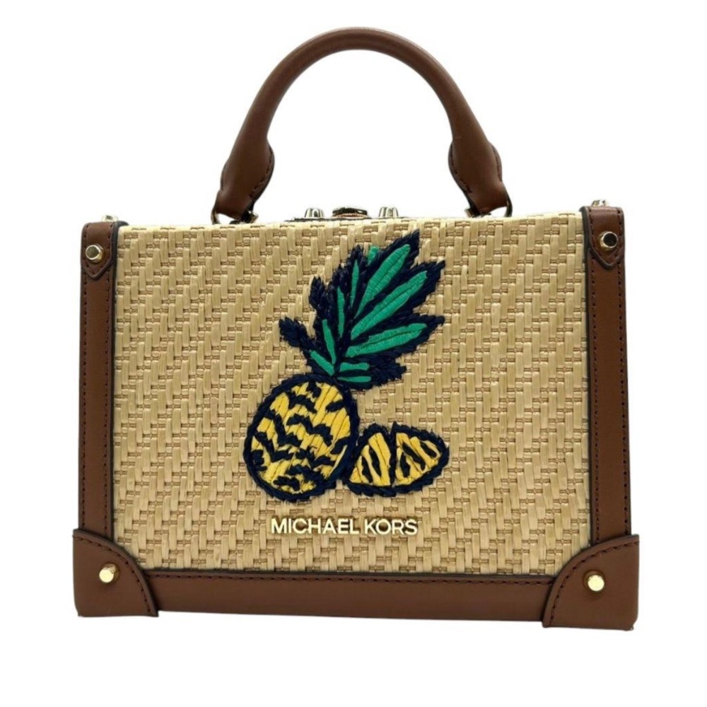 Michael Kors Brown and Tan Woven Handbag - Picture 4 of 9